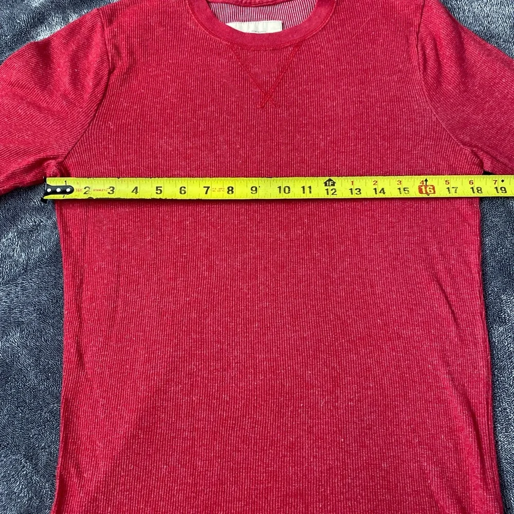 Hollister Men’s Red Long Sleeve Thermal Waffle Knit Shirt - Size Medium - Picture 7 of 8